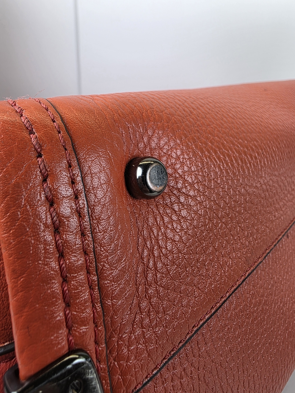 Coach Swager 27 Red Orange Leather Satchel Handbag Crossbody Bag - Picture 14 of 16